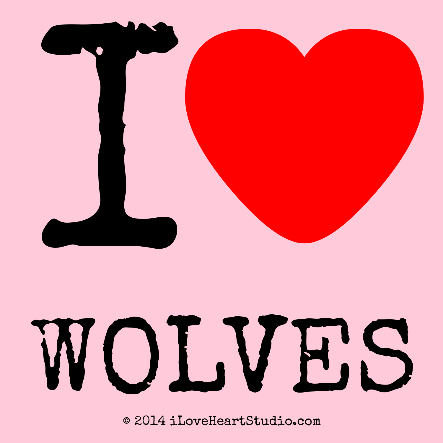 I Love Heart Wolves T-Shirt